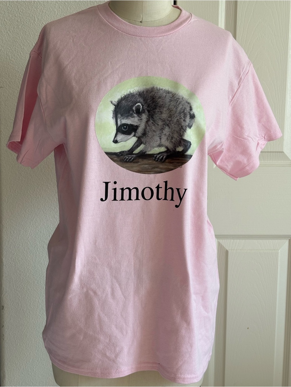 Gildan Pink Raccoon 'Jimothy' Graphic Tee